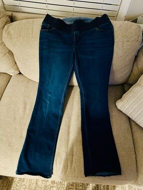 Old Navy Women's Dark Blue Stretch Boot Cut Maternity Jeans - Size 14 Long